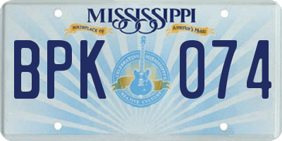 MS license plate BPK074