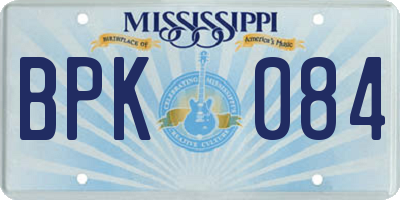MS license plate BPK084