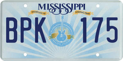 MS license plate BPK175