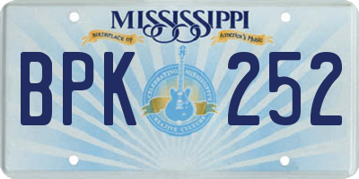 MS license plate BPK252