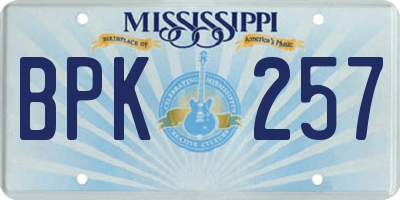 MS license plate BPK257