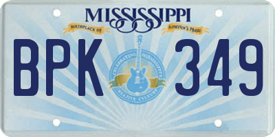 MS license plate BPK349