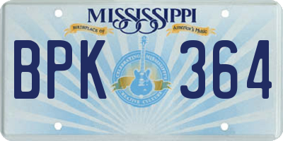 MS license plate BPK364