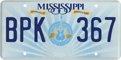 MS license plate BPK367