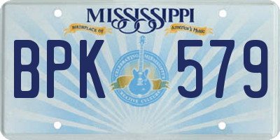MS license plate BPK579