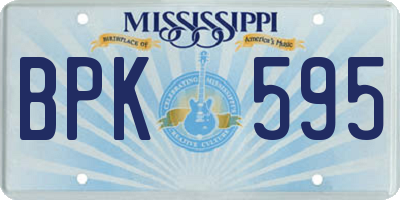 MS license plate BPK595