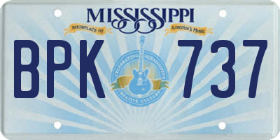 MS license plate BPK737