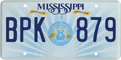 MS license plate BPK879