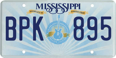 MS license plate BPK895