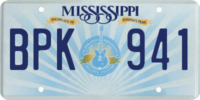 MS license plate BPK941