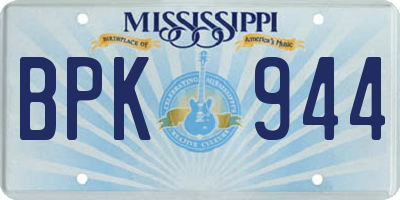 MS license plate BPK944