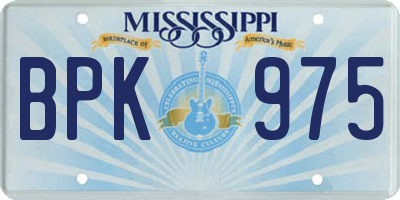 MS license plate BPK975