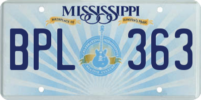 MS license plate BPL363