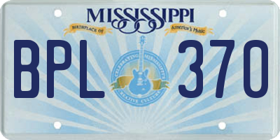 MS license plate BPL370