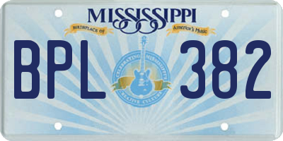 MS license plate BPL382