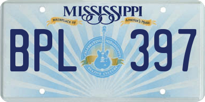 MS license plate BPL397