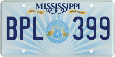 MS license plate BPL399