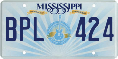 MS license plate BPL424