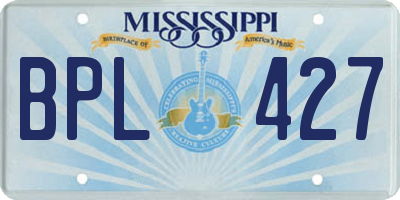 MS license plate BPL427