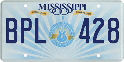 MS license plate BPL428