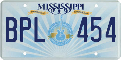 MS license plate BPL454