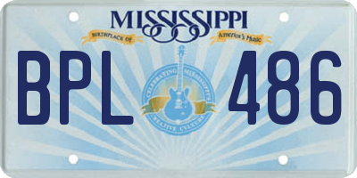 MS license plate BPL486