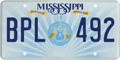 MS license plate BPL492