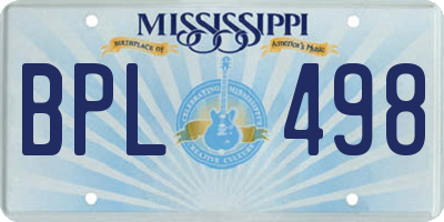 MS license plate BPL498