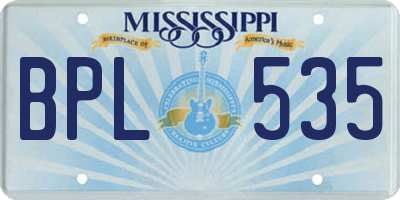 MS license plate BPL535