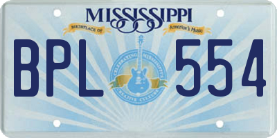 MS license plate BPL554