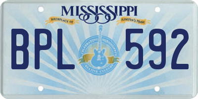 MS license plate BPL592