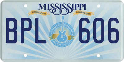 MS license plate BPL606