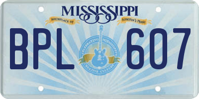 MS license plate BPL607