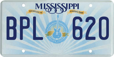 MS license plate BPL620