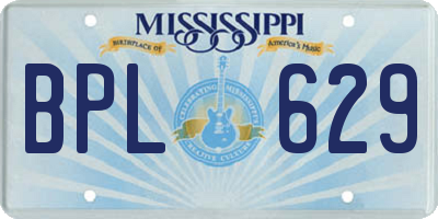 MS license plate BPL629