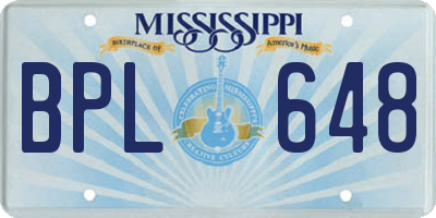 MS license plate BPL648