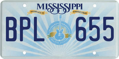 MS license plate BPL655