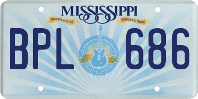 MS license plate BPL686