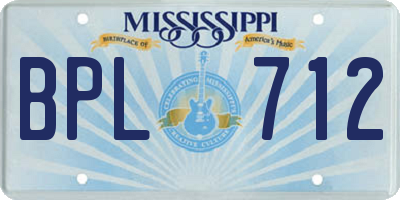 MS license plate BPL712