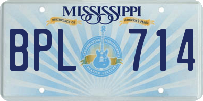 MS license plate BPL714