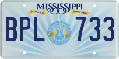 MS license plate BPL733