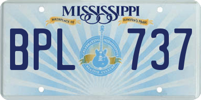 MS license plate BPL737
