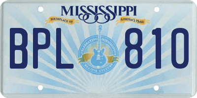 MS license plate BPL810