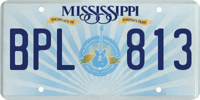 MS license plate BPL813