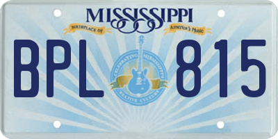 MS license plate BPL815
