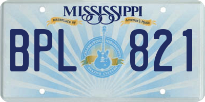 MS license plate BPL821