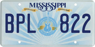 MS license plate BPL822