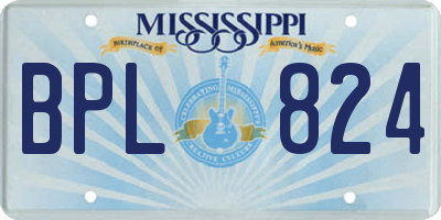 MS license plate BPL824