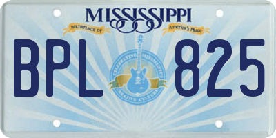 MS license plate BPL825