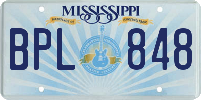 MS license plate BPL848